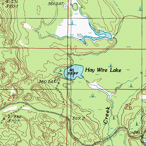 Topographic Map of Hay Wire Lake, MI