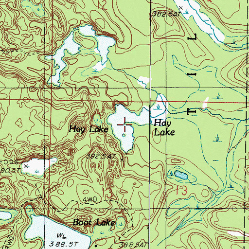 Topographic Map of Hay Lake, MI