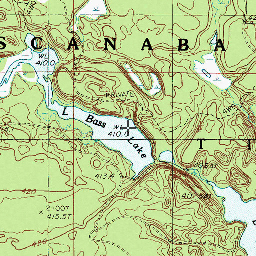 Topographic Map of Little Bass Lake, MI