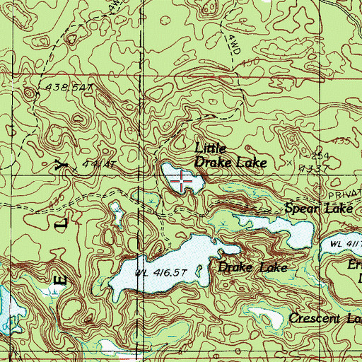 Topographic Map of Little Drake Lake, MI