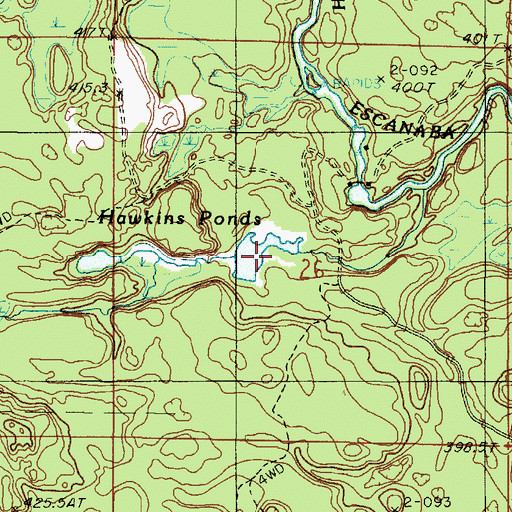 Topographic Map of Hawkins Ponds, MI