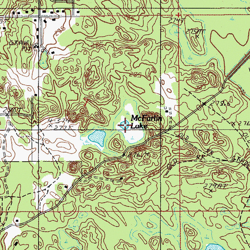 Topographic Map of McFarlin Lake, MI