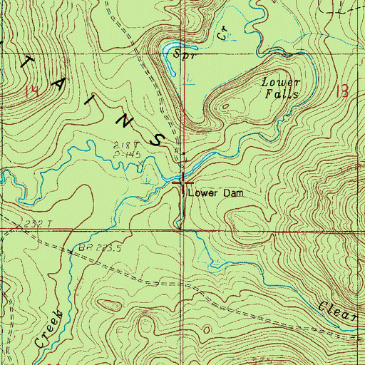Topographic Map of Lower Dam, MI