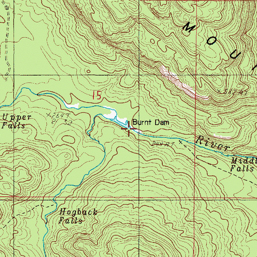 Topographic Map of Burnt Dam, MI