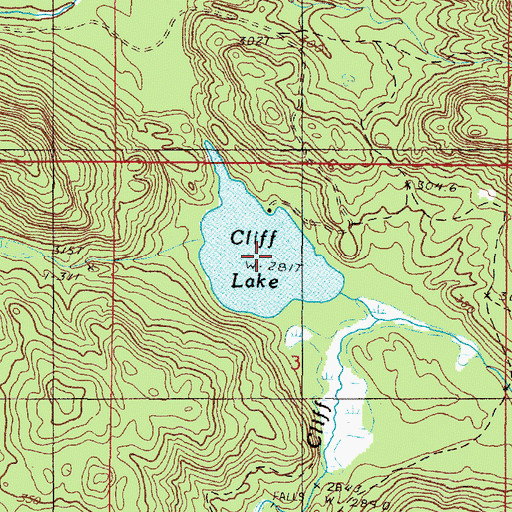 Topographic Map of Cliff Lake, MI