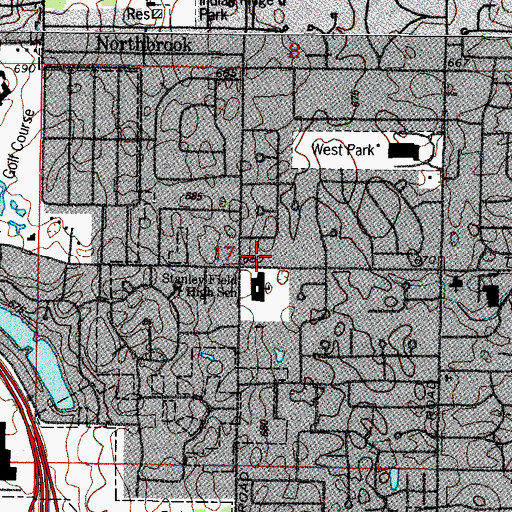 Topographic Map of Schultz's Subdivision, IL