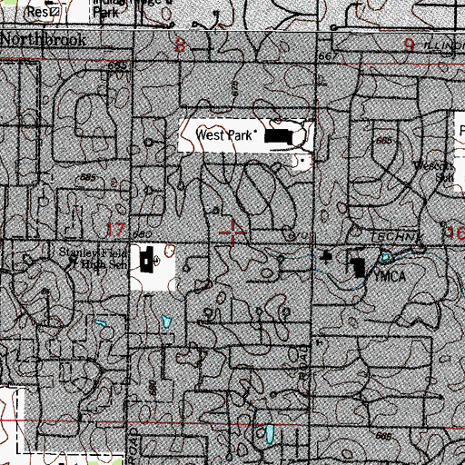 Topographic Map of Hansen Subdivision, IL