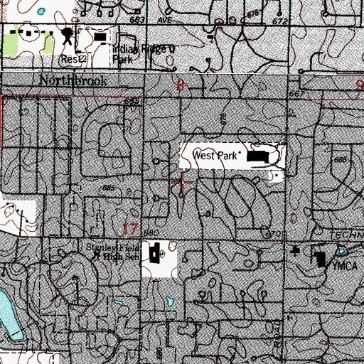 Topographic Map of Michealsen Subdivision, IL