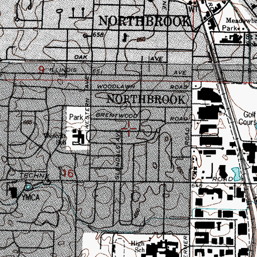 Topographic Map of Northbrook Park, IL