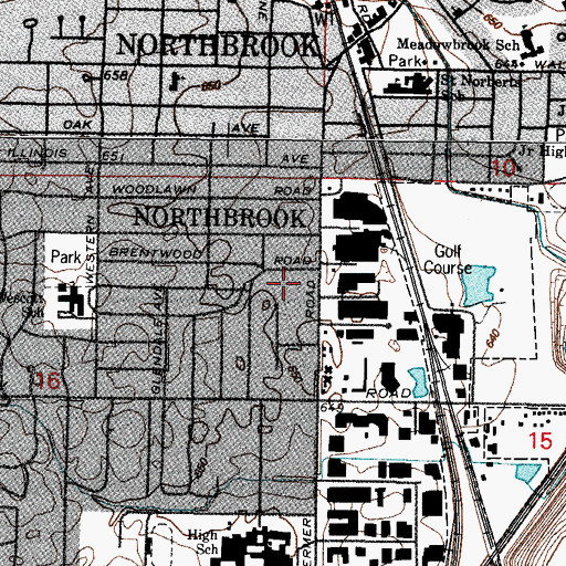 Topographic Map of Dehne's Subdivision, IL