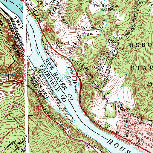 Topographic Map of Pink House Cove, CT