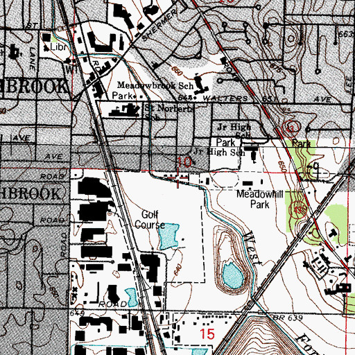 Topographic Map of Anetsberger's Subdivision, IL