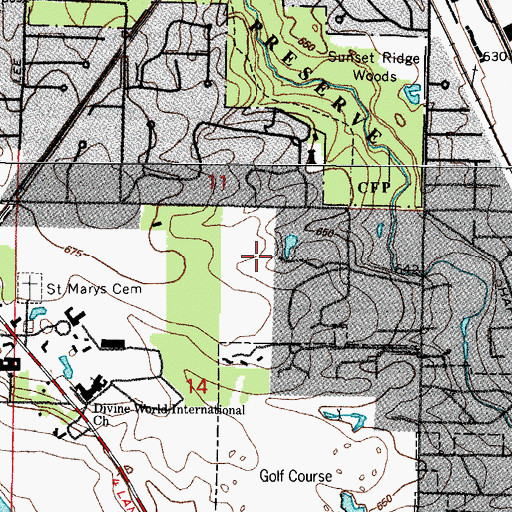 Topographic Map of Braeside Subdivision, IL