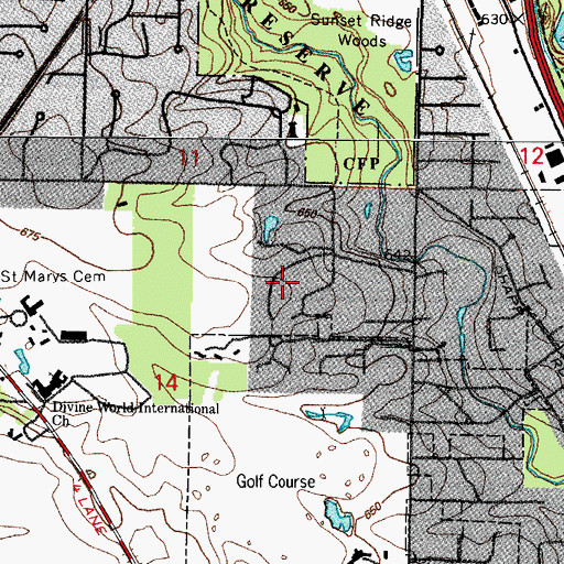 Topographic Map of Driftwood, IL