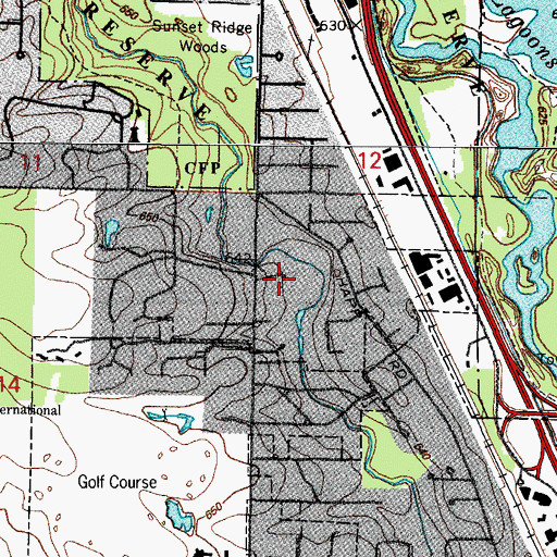 Topographic Map of Sunset Court, IL