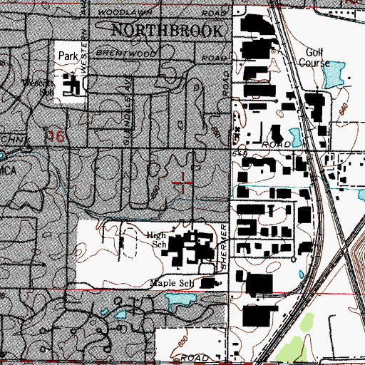 Topographic Map of Northbrook Acres, IL