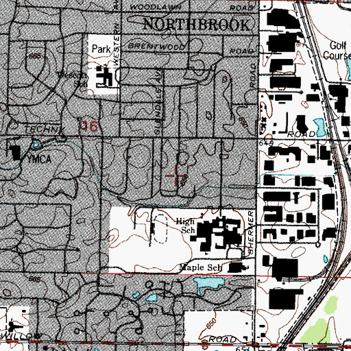 Topographic Map of Southbridge Commons, IL