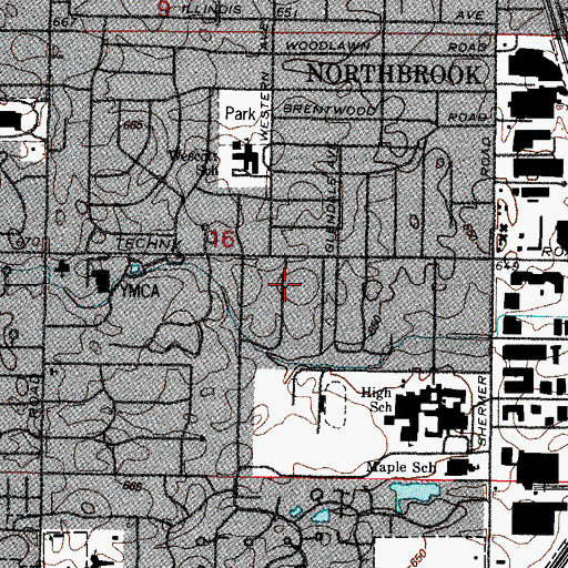 Topographic Map of Stonehedge Glen, IL