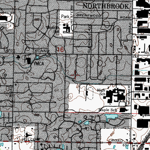 Topographic Map of Mallard Creek, IL