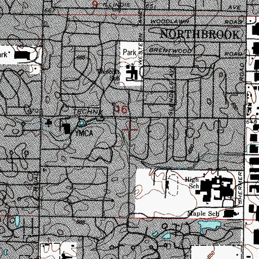 Topographic Map of Solar Grove, IL