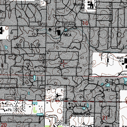 Topographic Map of Willow Creek, IL