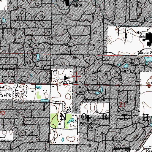 Topographic Map of Fox Hedge, IL