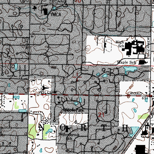 Topographic Map of Stone Hedge, IL
