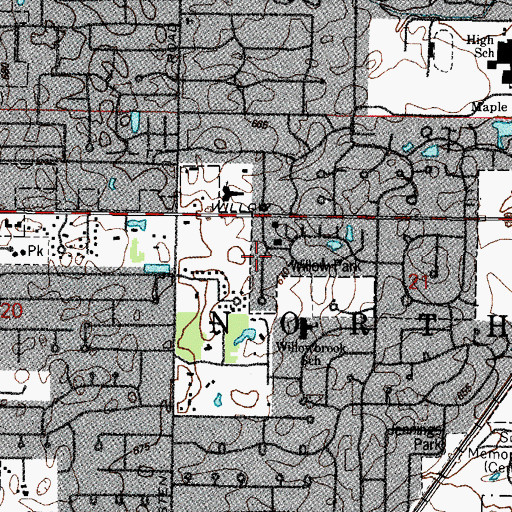 Topographic Map of Fox Run, IL