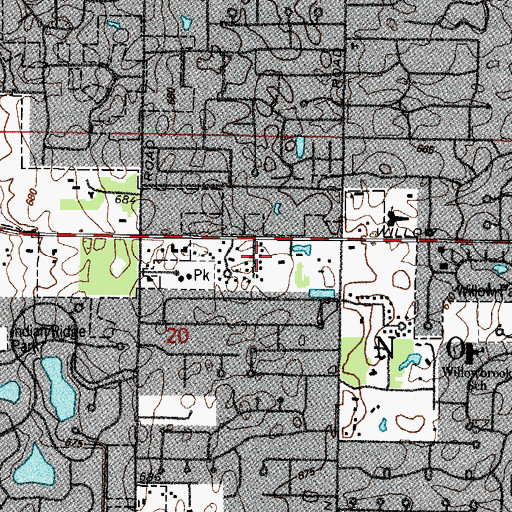 Topographic Map of Siemar Subdivision, IL