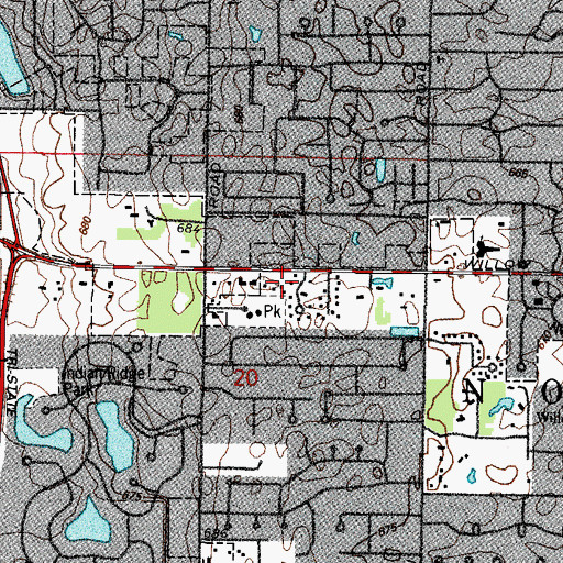 Topographic Map of Porter Subdivision, IL