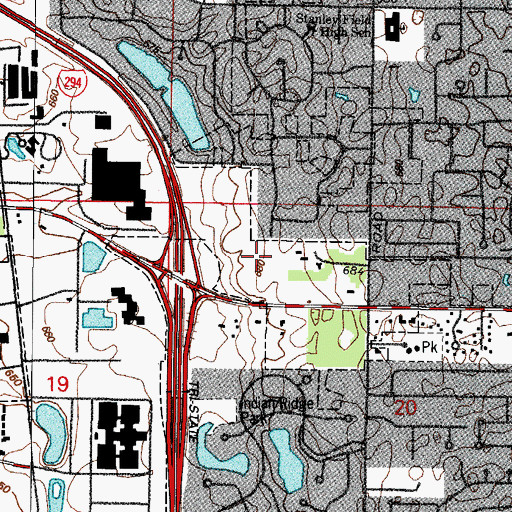 Topographic Map of Stonegate, IL