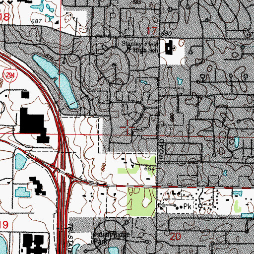 Topographic Map of Landwehr Estates, IL