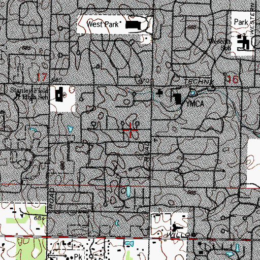 Topographic Map of Pine Grove, IL