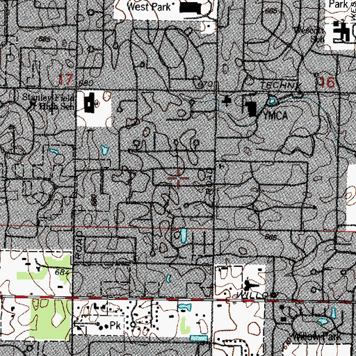 Topographic Map of Meadow Green, IL