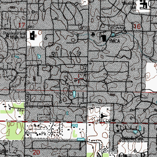 Topographic Map of Florian, IL