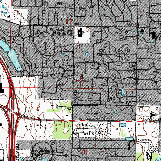 Topographic Map of Oliver Lane Subdivision, IL