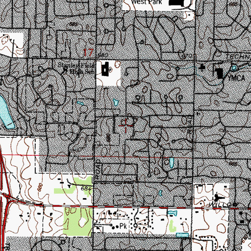 Topographic Map of Floral Terrace Estates, IL