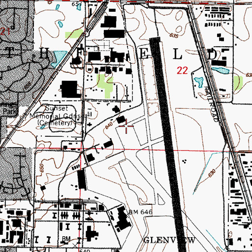 Topographic Map of Glenview Fire Department - Station 14, IL