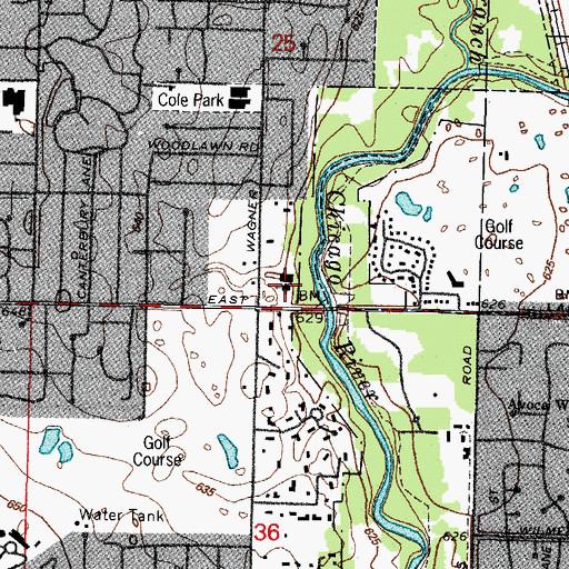 Topographic Map of Saints Peter And Paul Greek Church, IL