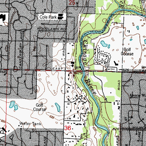 Topographic Map of Glenview Fire Department - Station 13, IL