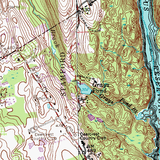 Topographic Map of Piping Brook, CT