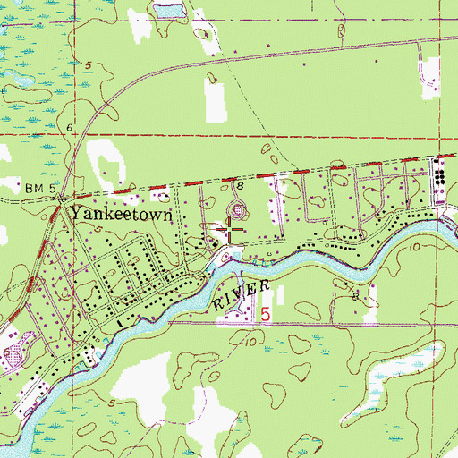 Topographic Map of United States Coast Guard - Yankeetown Station, FL