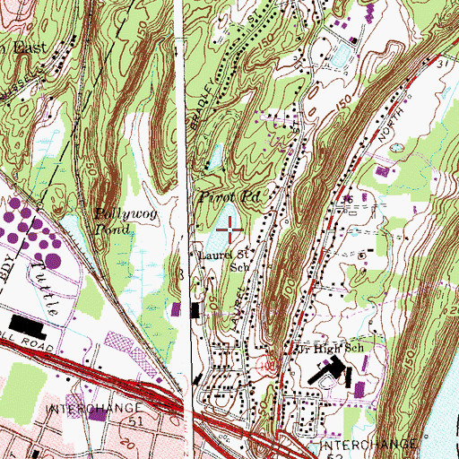 Topographic Map of Pirot Pond, CT