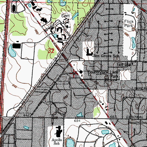 Topographic Map of First Korean Presbyterian Church, IL