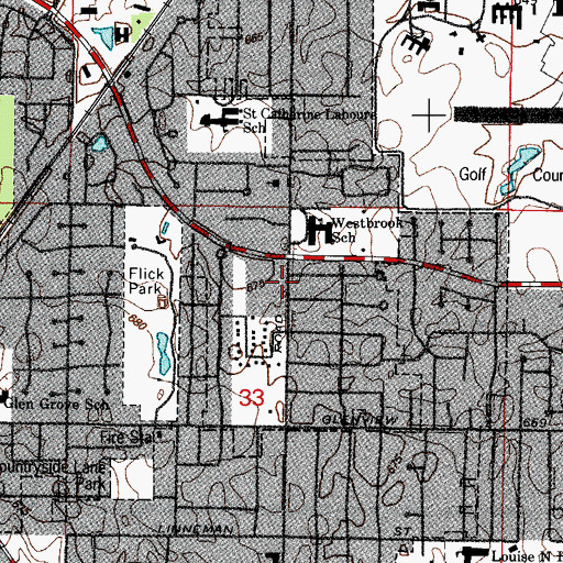 Topographic Map of Canaan English Chapel, IL