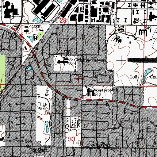 Topographic Map of Korean Canaan Presbyterian Church, IL