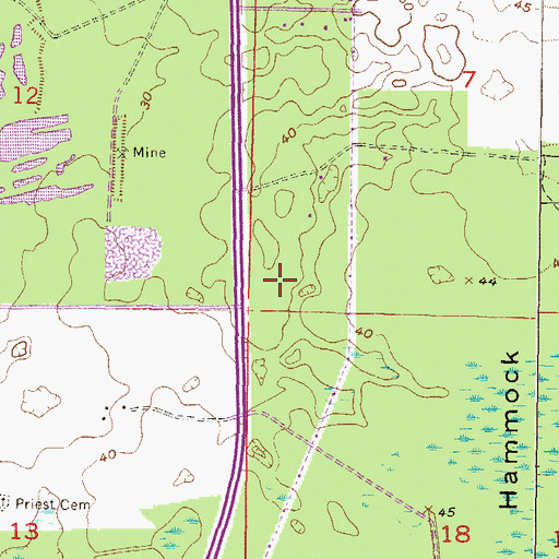 Topographic Map of Lebanon Cellular Phone Tower, FL