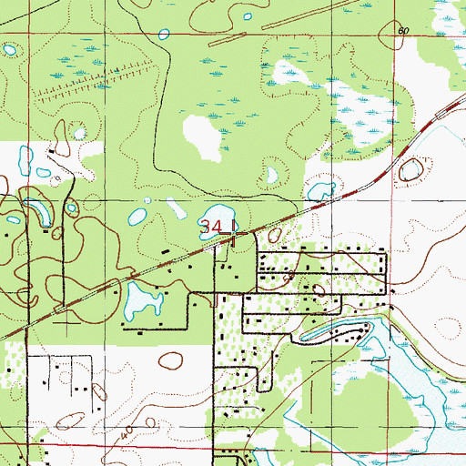 Topographic Map of South Levy Volunteer Fire Station - District 1, FL