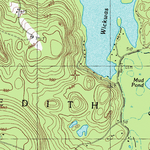 Topographic Map of Hamlin Recreation and Conservation Area, NH