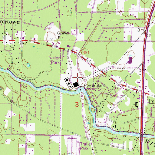Topographic Map of Progress Energy Inglis Substation, FL